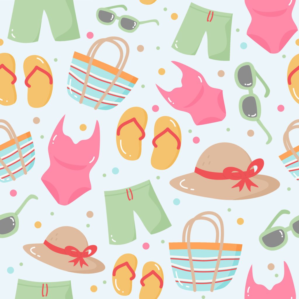 Cute Summer Seamless Pattern Background Free Vector