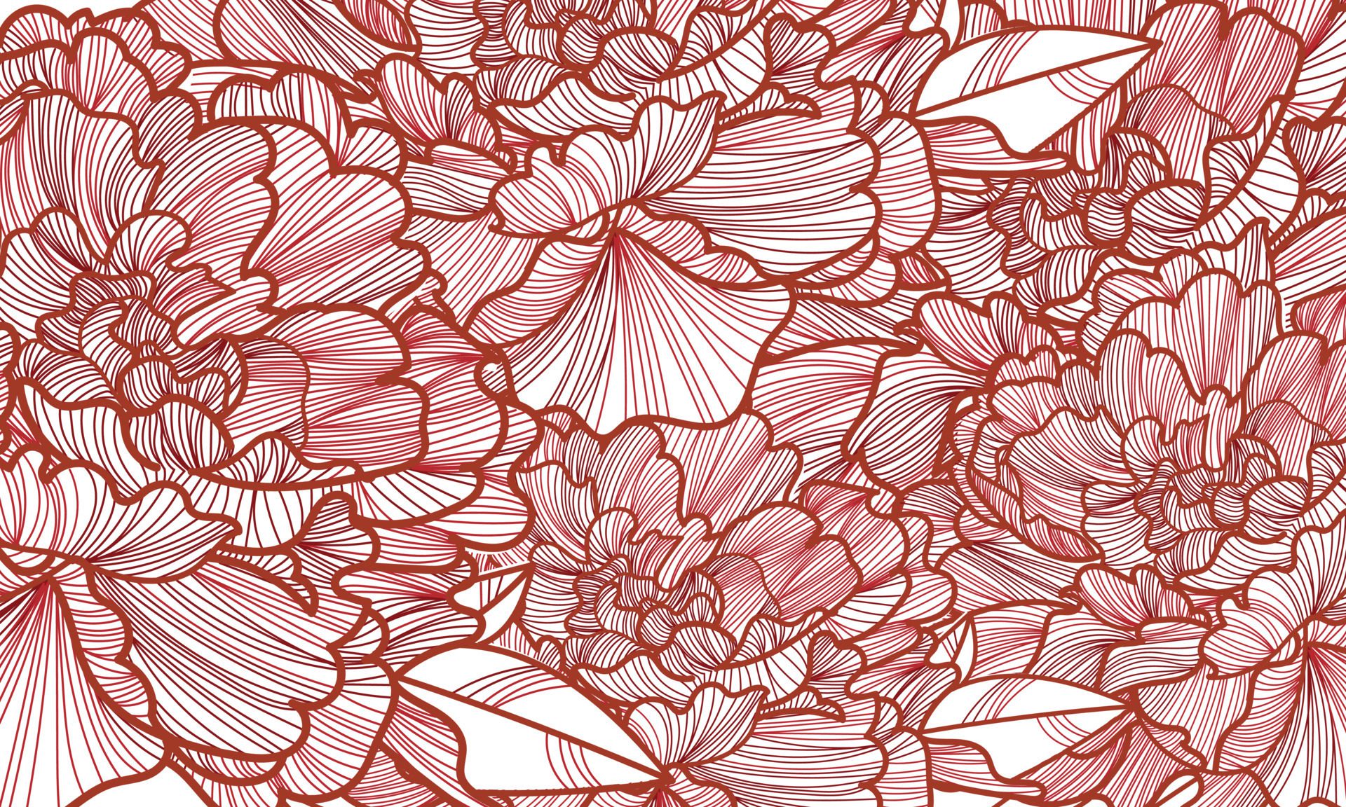 Vector art deco luxury flower line pattern Free Vector