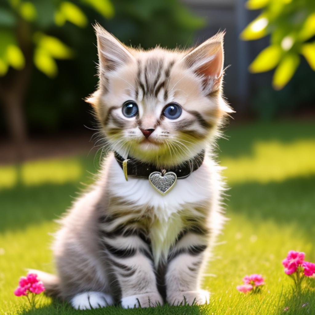 Cute kitten sitting in by @ai_generated