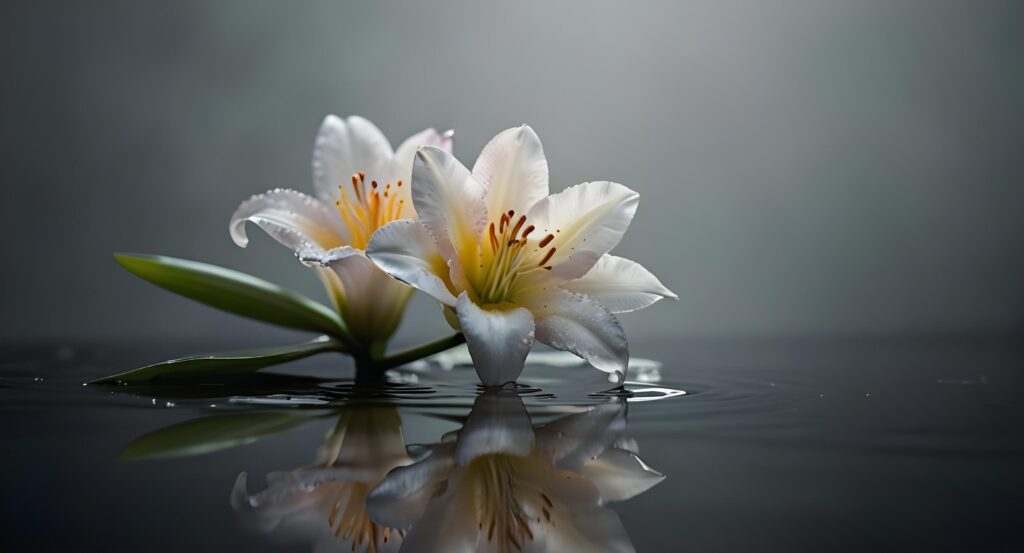 Lily flowers with beautiful blur background Stock Free