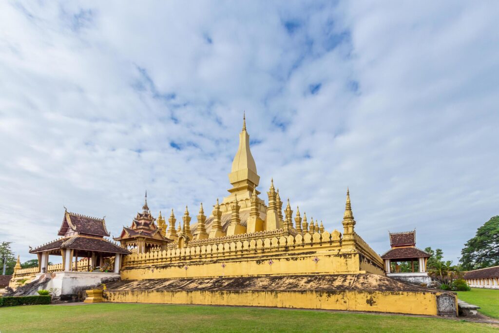 Golden Wat Thap Luang in Vientiane, Laos Stock Free