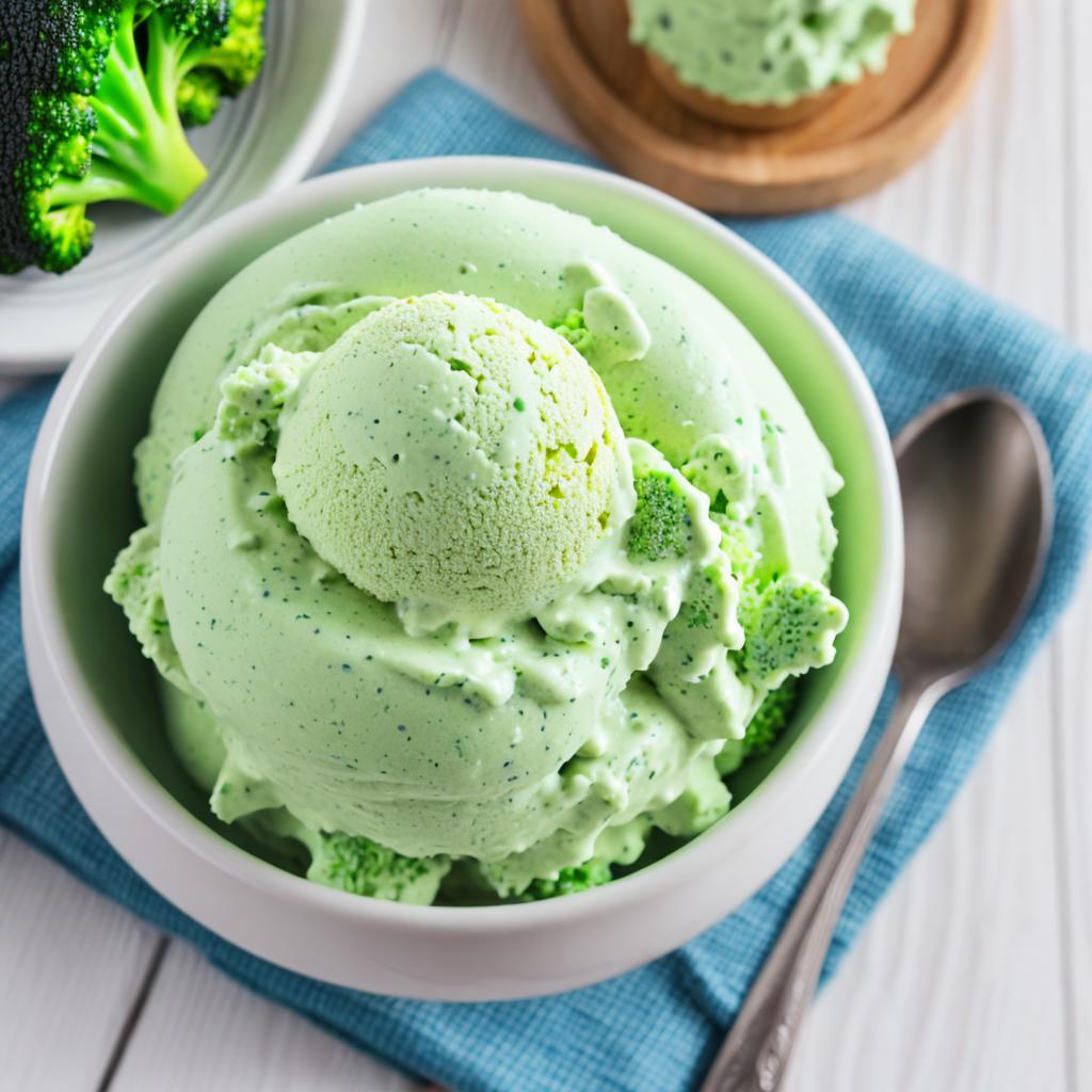 Broccoli ice cream by by @ai_generated