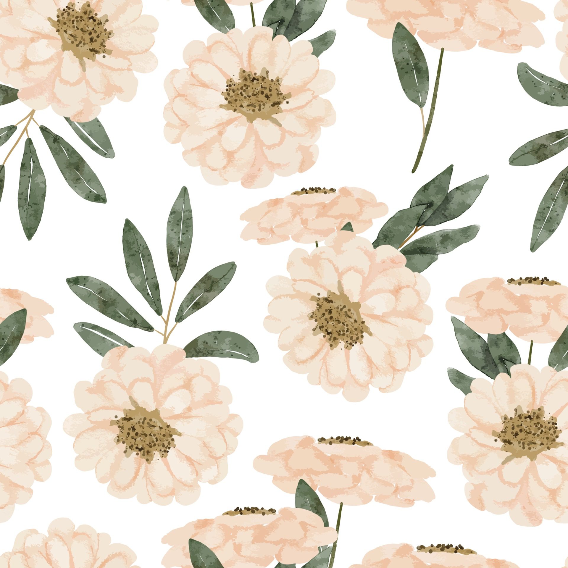 watercolor pastel color floral seamless pattern Free Vector