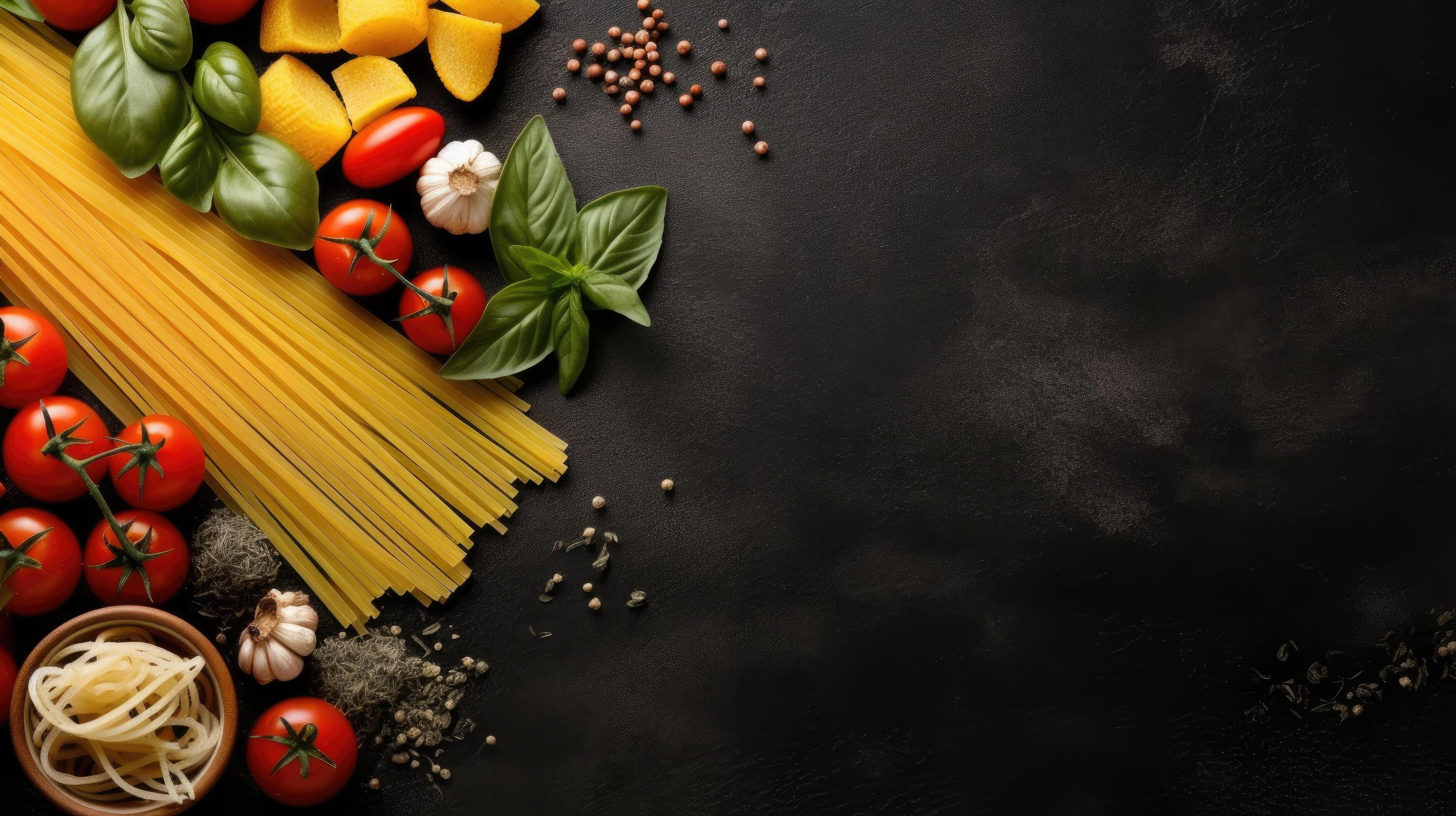 Food ingredients for italian pasta Illustration Stock Free