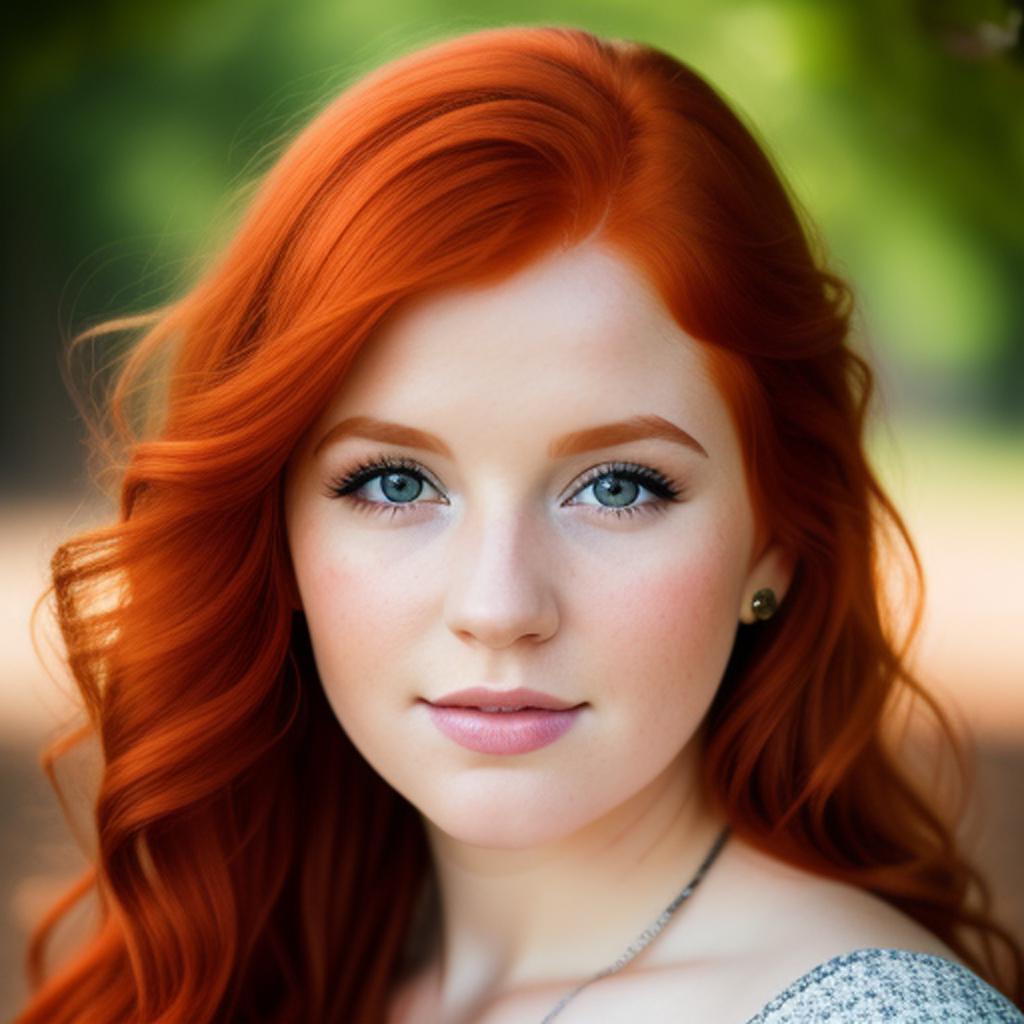 Redhead girl by @queenbee1012 by @ai_generated