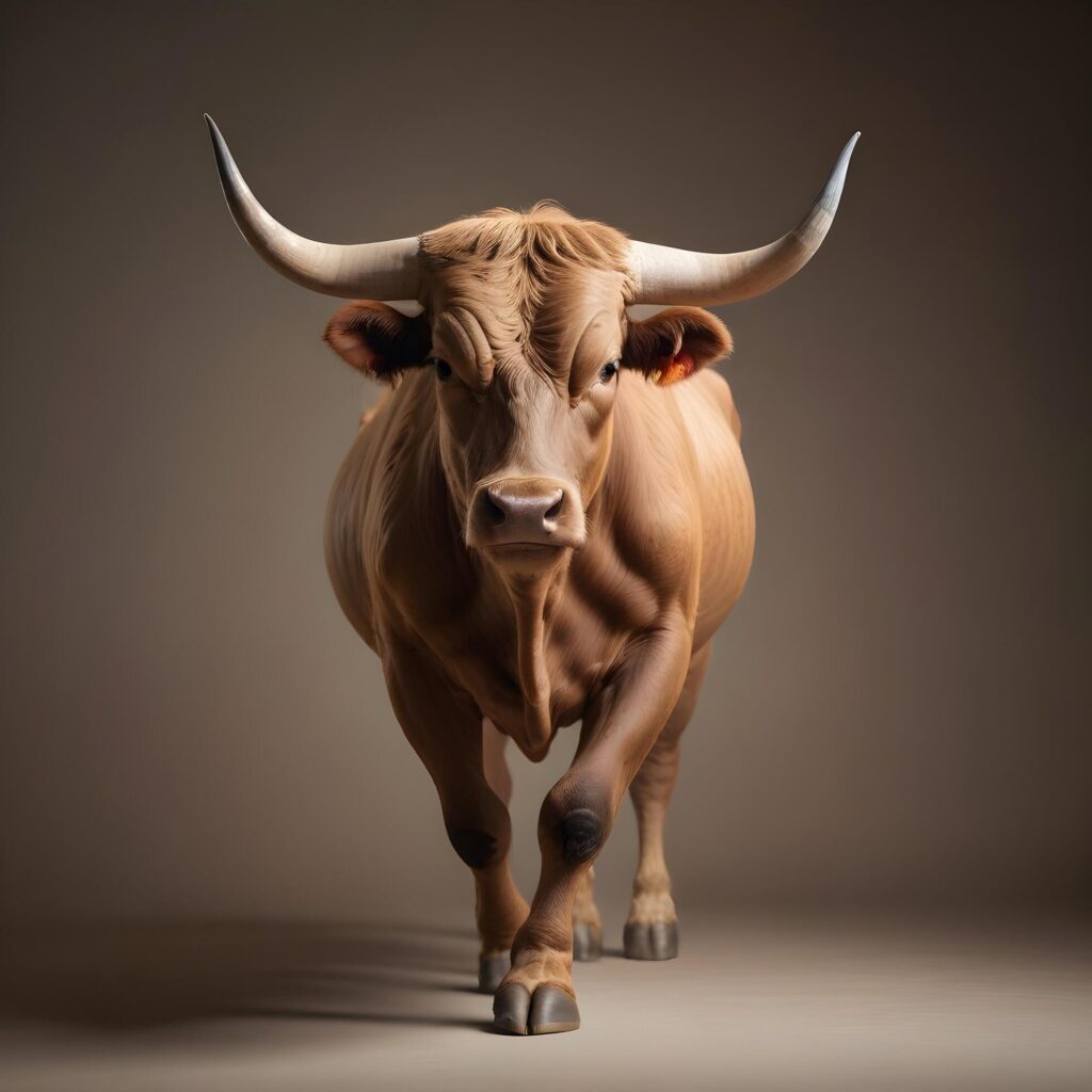 Bull portrait lite background Stock Free