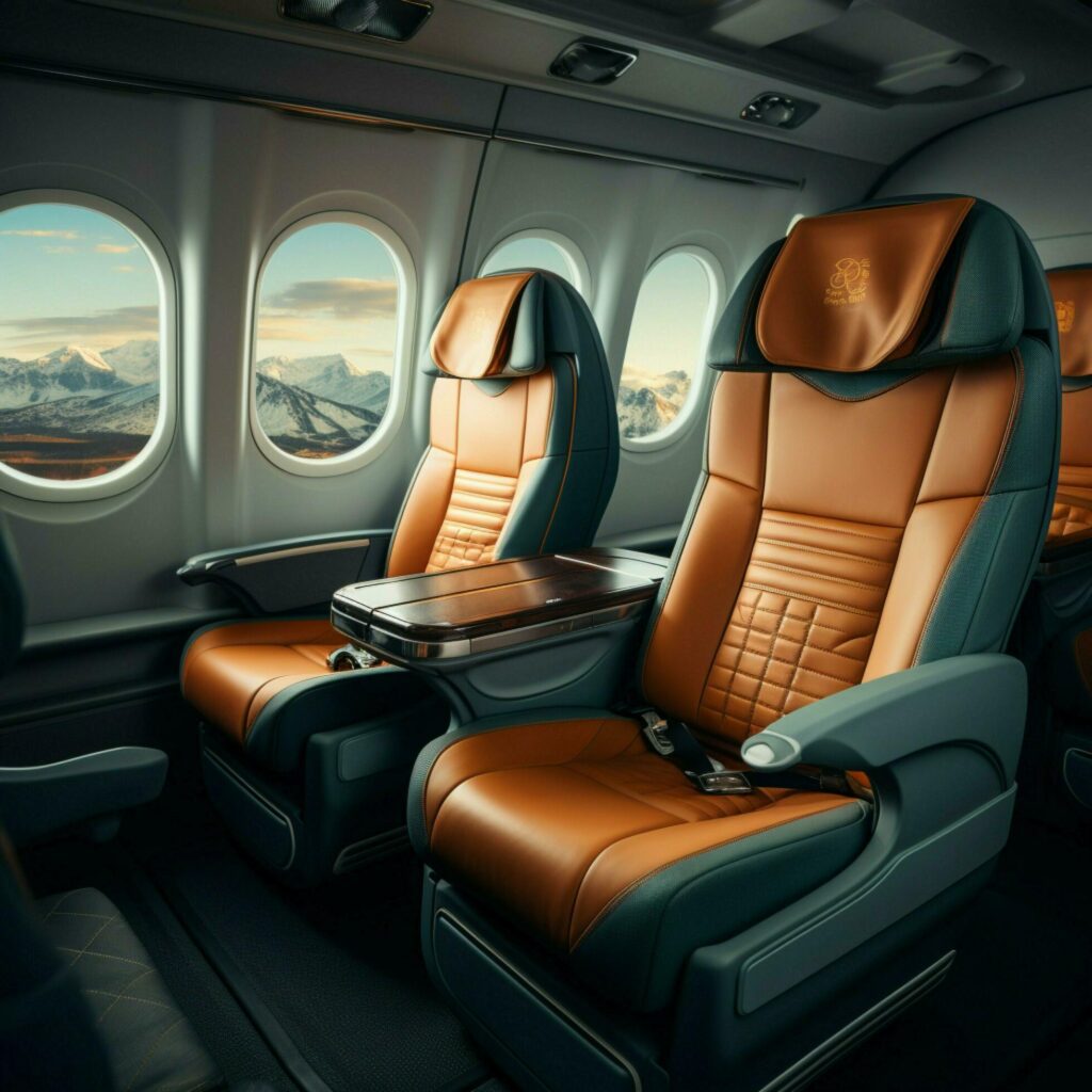 Premium comfort First class seats offer luxury for travel, with expansive copy space For Social Media Post Size AI Generated Stock Free