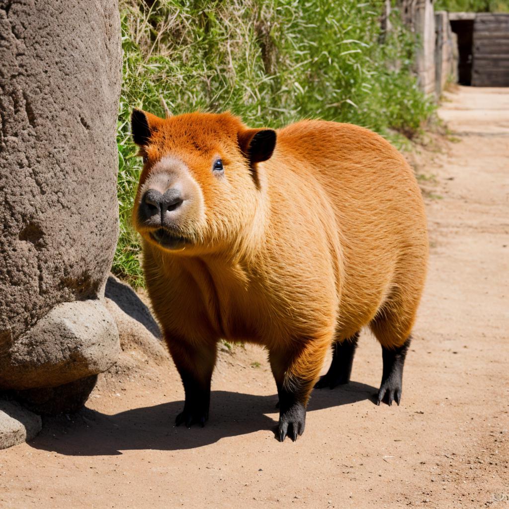 Capybara cute Fluffy animal by @ai_generated