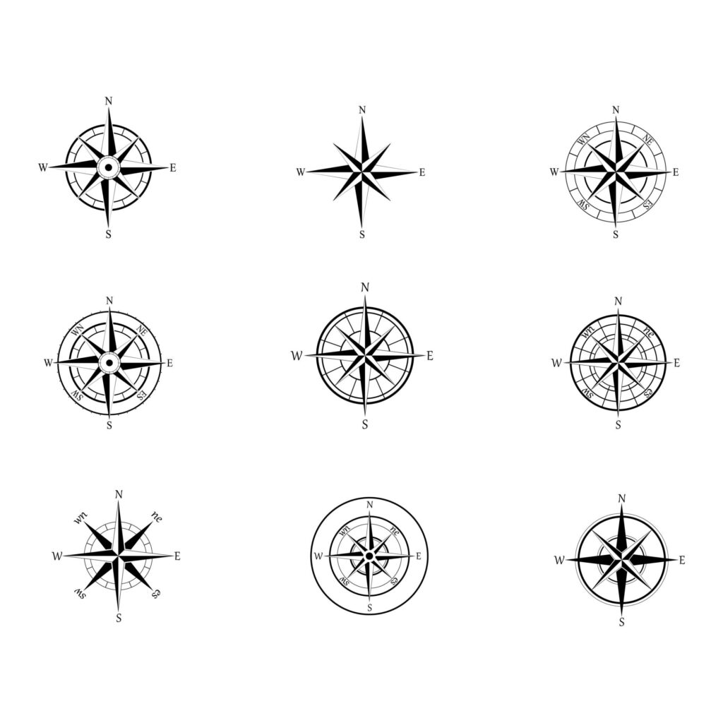 Compass Logo icon set Stock Free