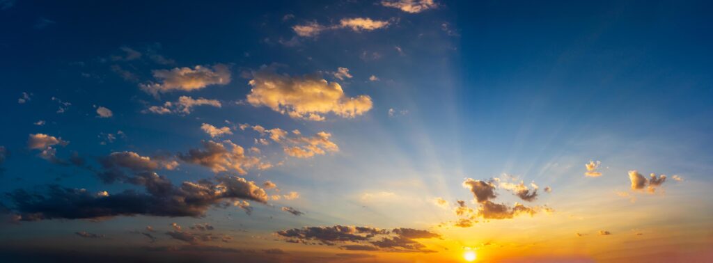 Beautiful sunset with blue sky and clouds natural background. Stock Free