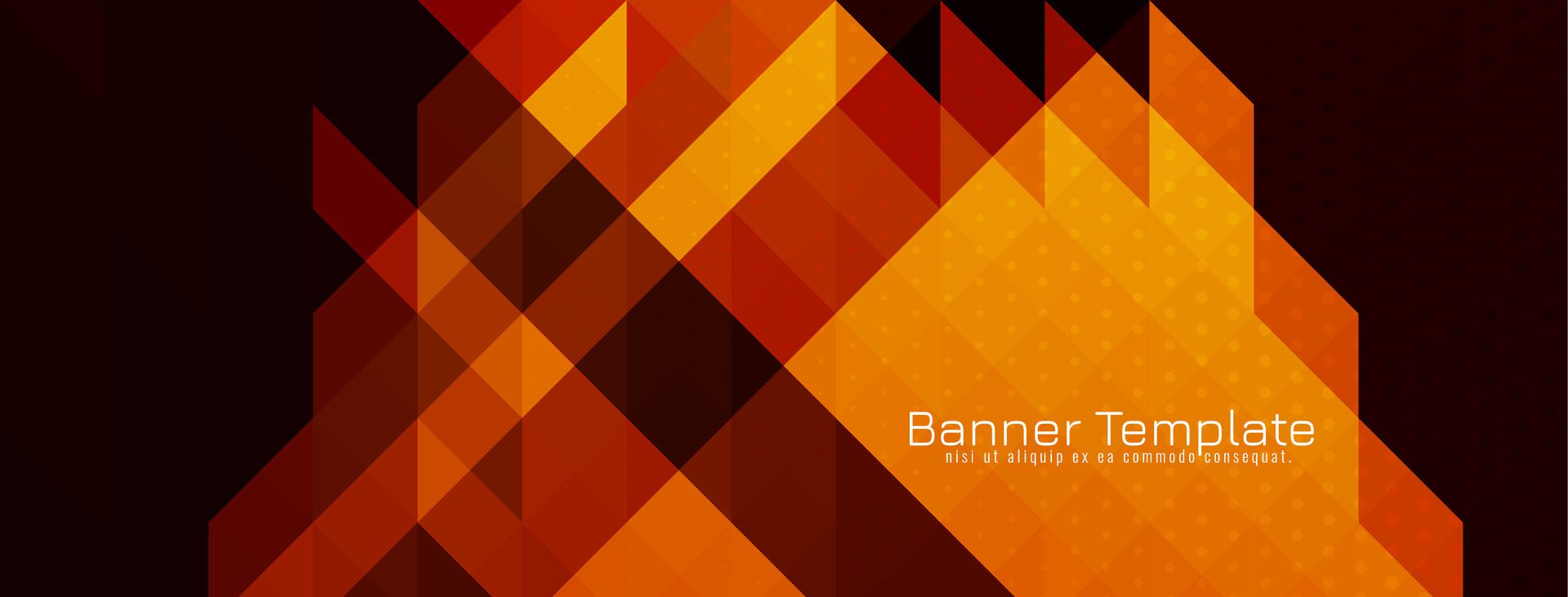 Decorative brown color triangular pattern mosaic design banner Free Vector