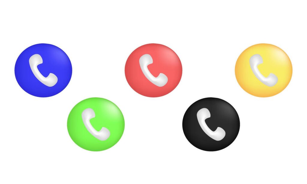 3d icon realistic concept set telephone icons different design Stock Free