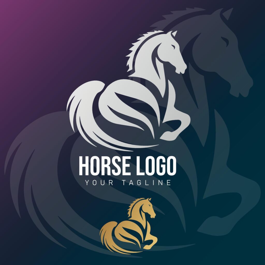 Horse logo icon template illustration Stock Free