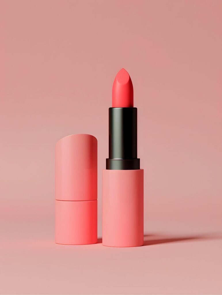 Close up of a lipstick on pink background Stock Free