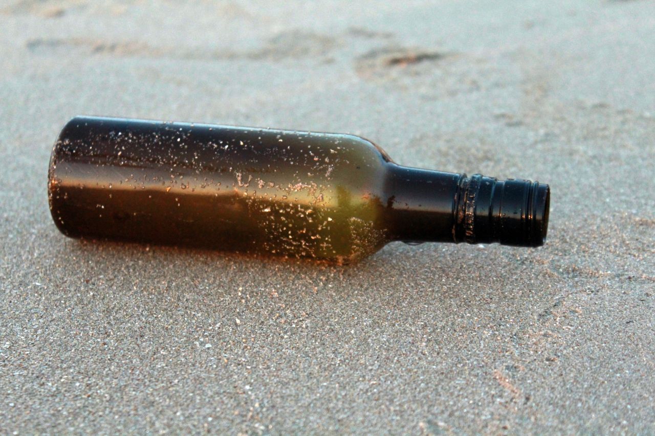 Message In A Bottle Beach Stock Free