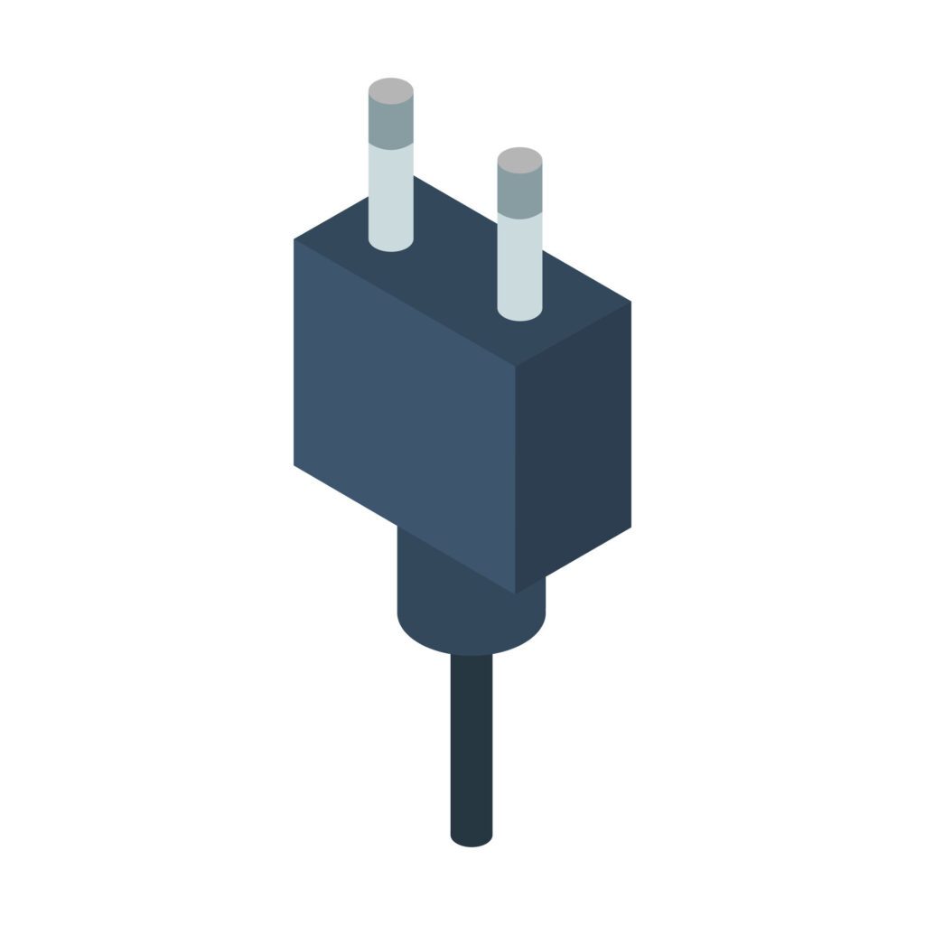 Isometric plug on a background Free Vector