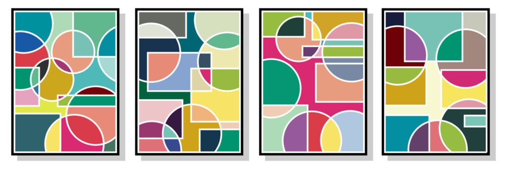 Abstract Bauhaus geometric pattern background vector circle Free Vector and Free SVG