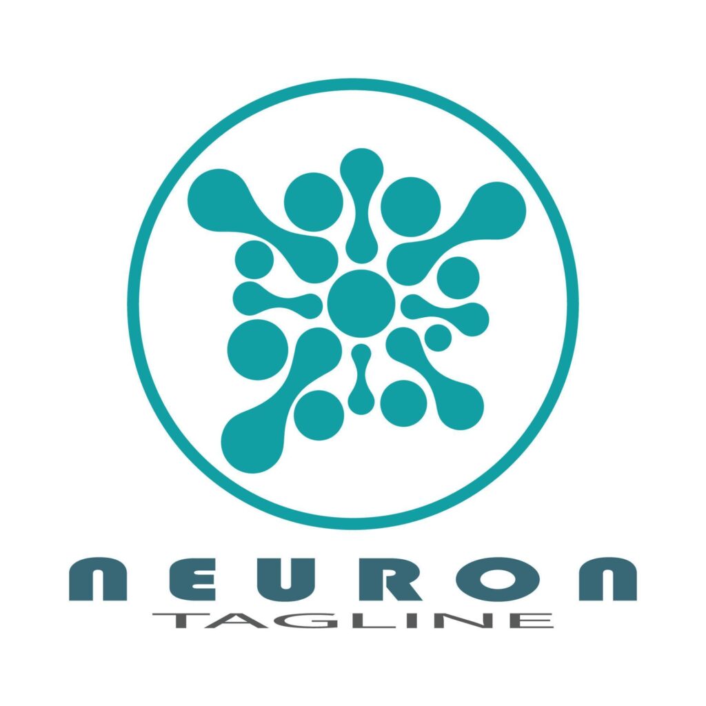 Neuron logo or nerve cell logo design illustration template icon with vector concept Stock Free