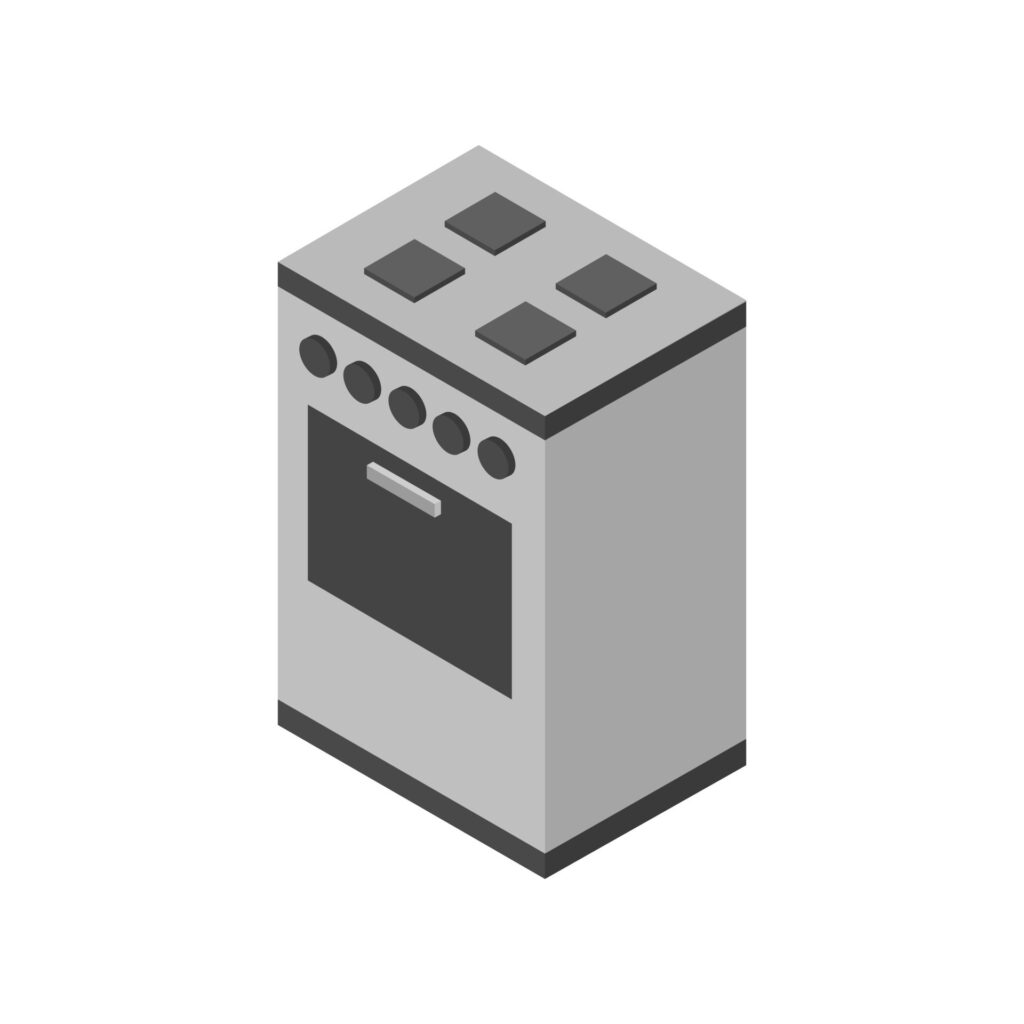 Oven isometric on white background Free Vector