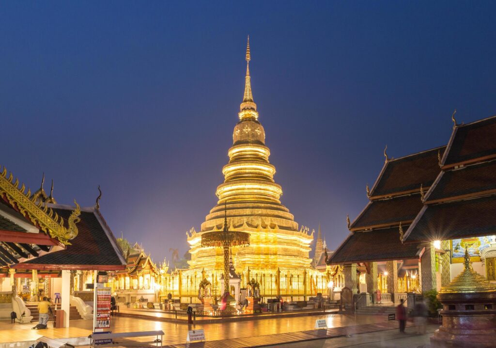 Temple Phra That Hariphunchai in Lamphum, Province Chang Mai, Thailand Stock Free