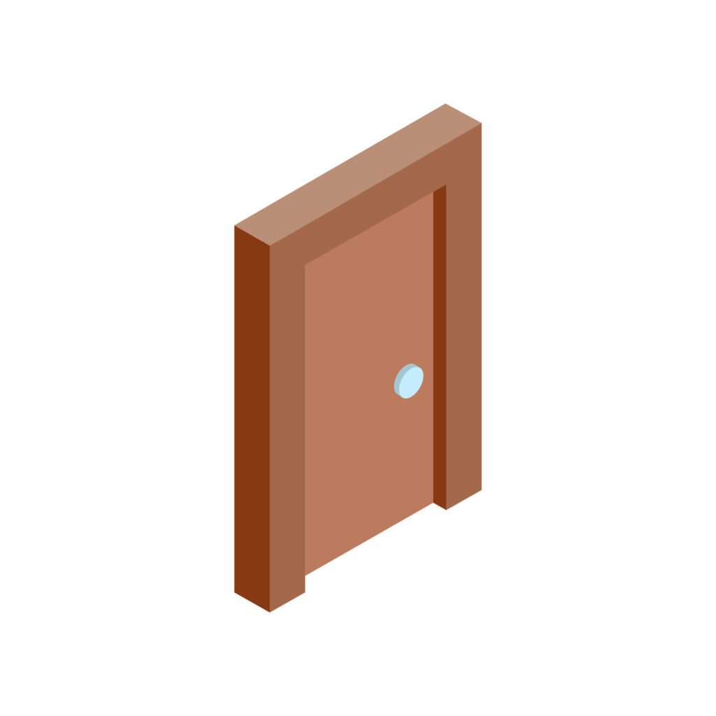 Door Icon On Background Free Vector