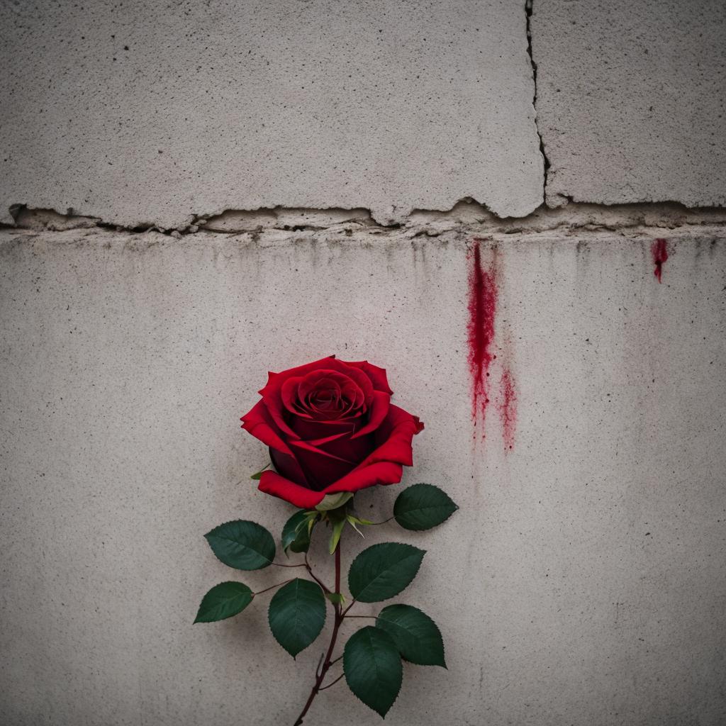 A bleeding rose on by @ai_generated