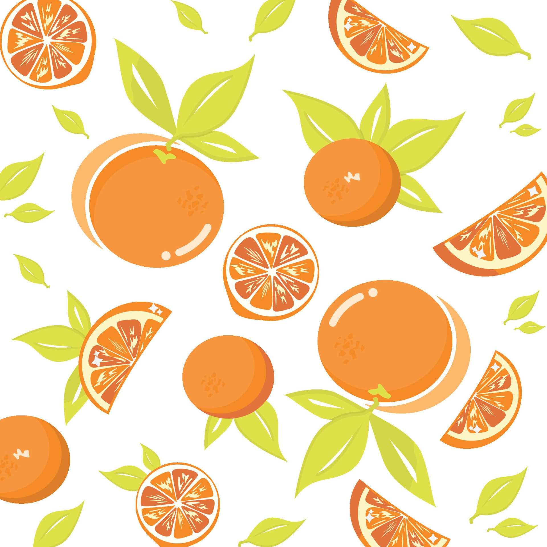 Cute orange seamless pattern vector background design Free Vector