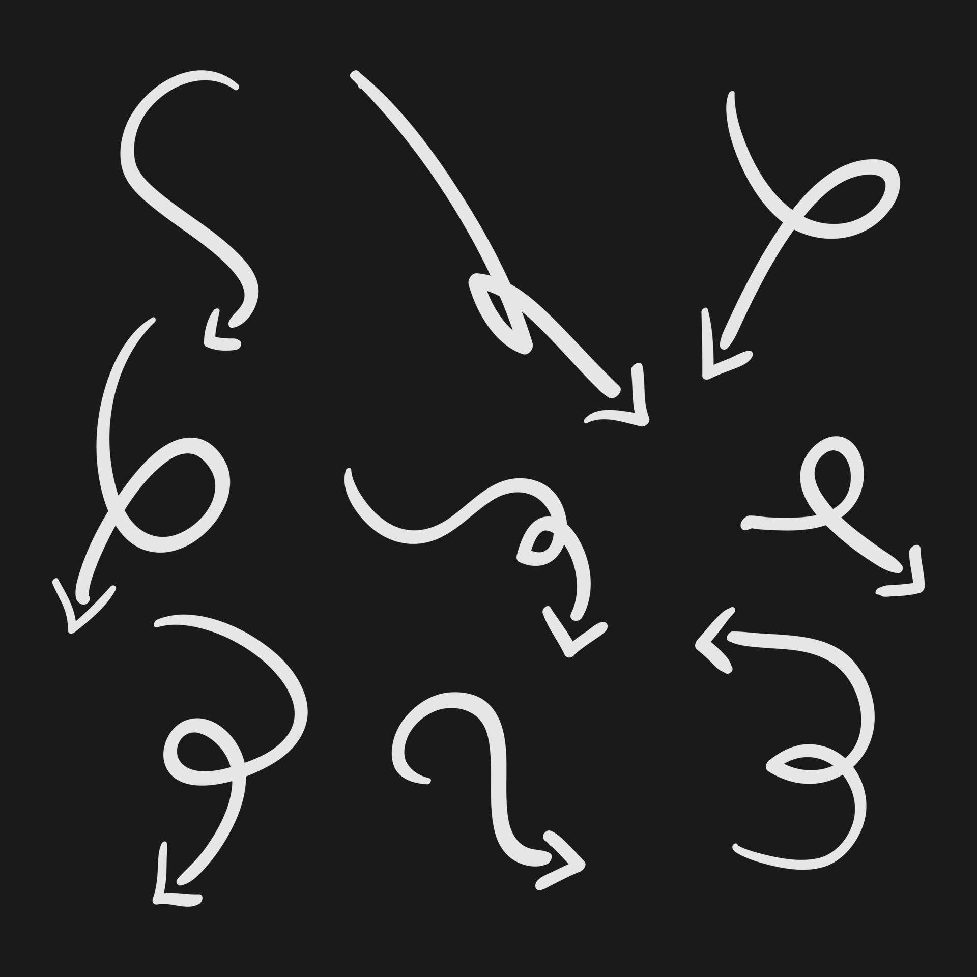 Vector set of hand drawn arrows Stock Free