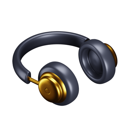 Headphone, iso, premium 3D illustration