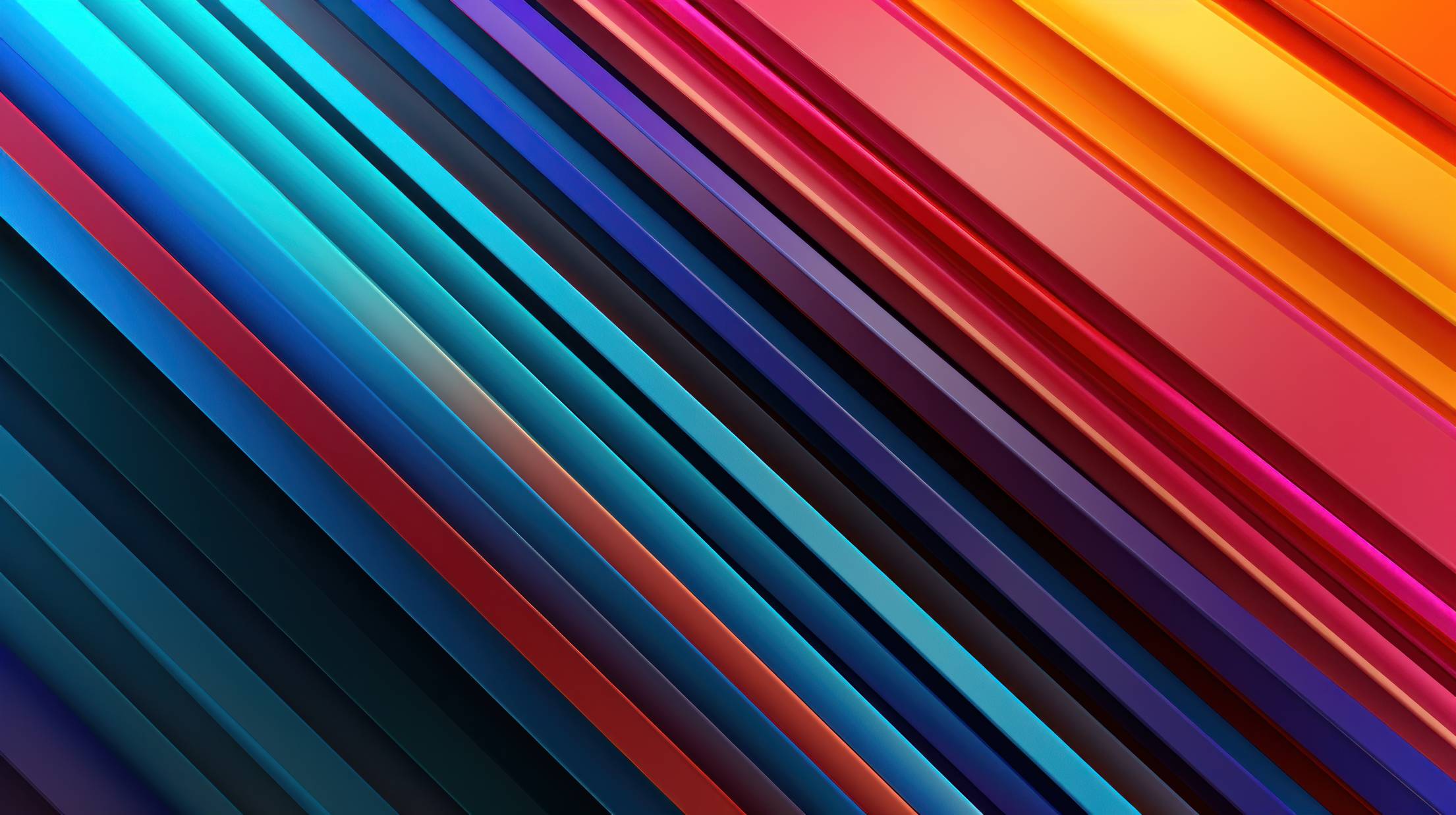 Diagonal 3D Colored Stripes Background Stock Free