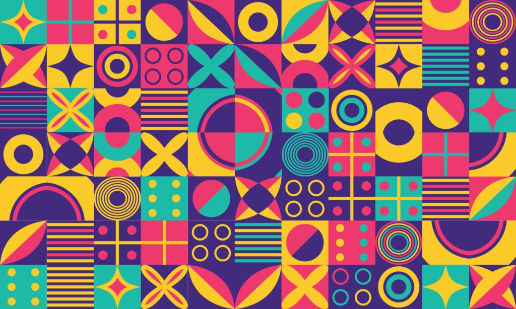 Bauhaus geometric pattern abstract background Free Vector