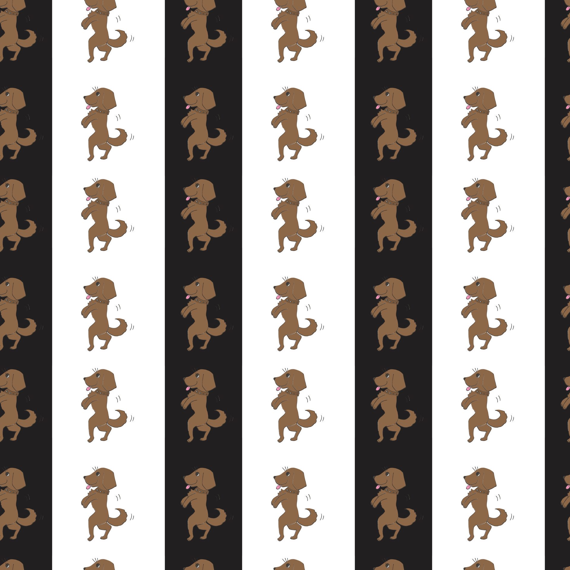 Dachshund Black And White Seamless Pattern Design Free Vector