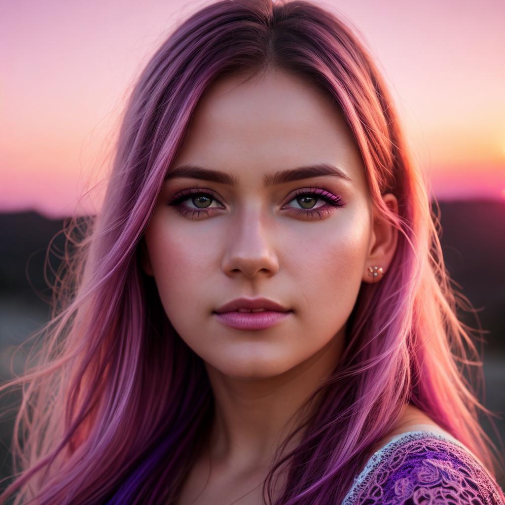 Sunset. Pink and purple by @ai_generated