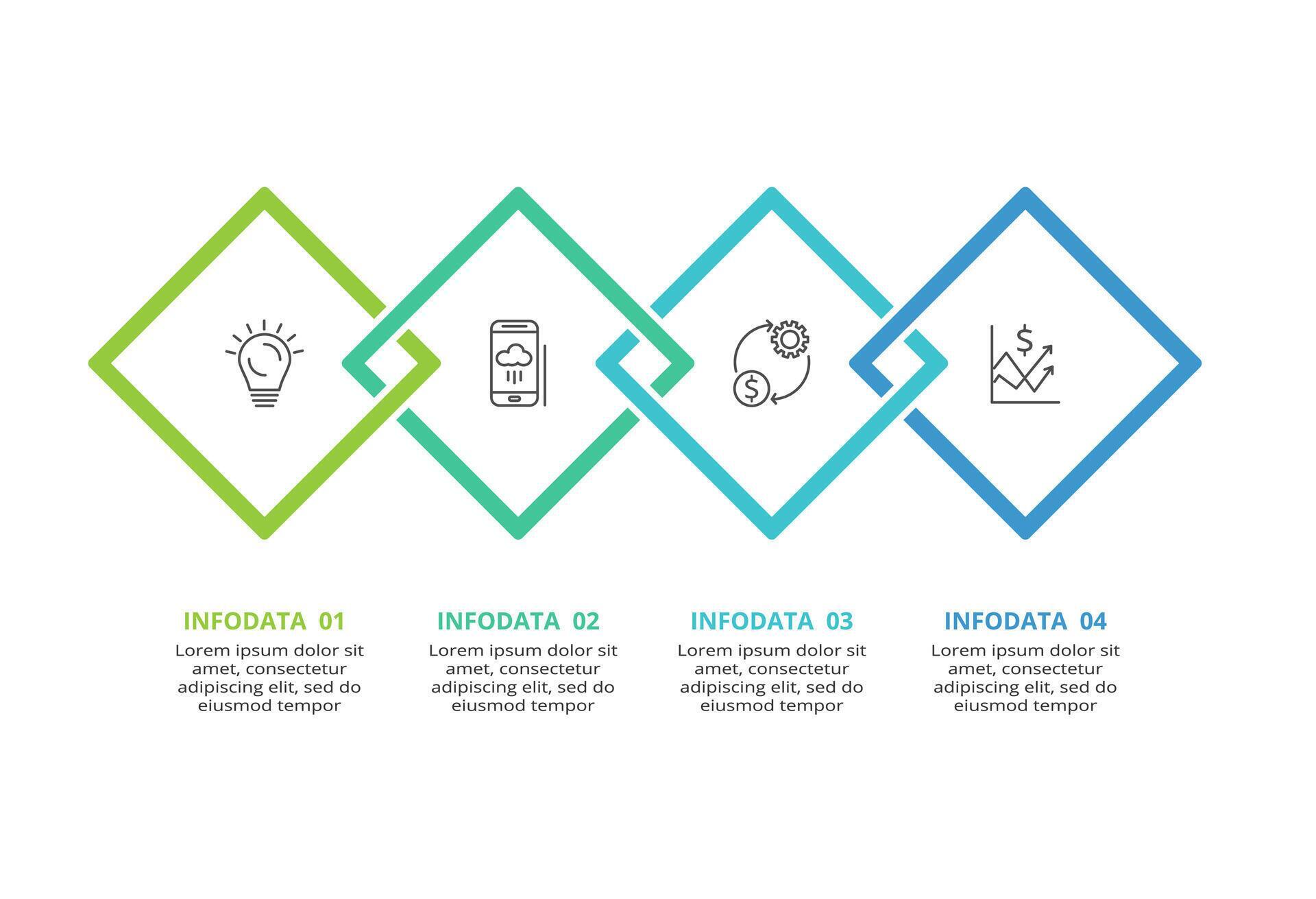 Abstract arrows of graph, diagram with 4 steps, options, parts or processes. business template for presentation Stock Free