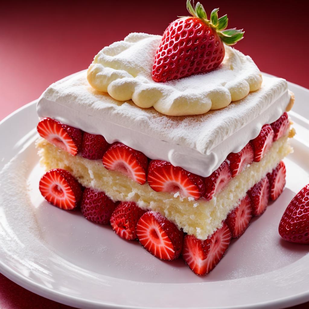 Strawberry shortcake with sugar by @ai_generated