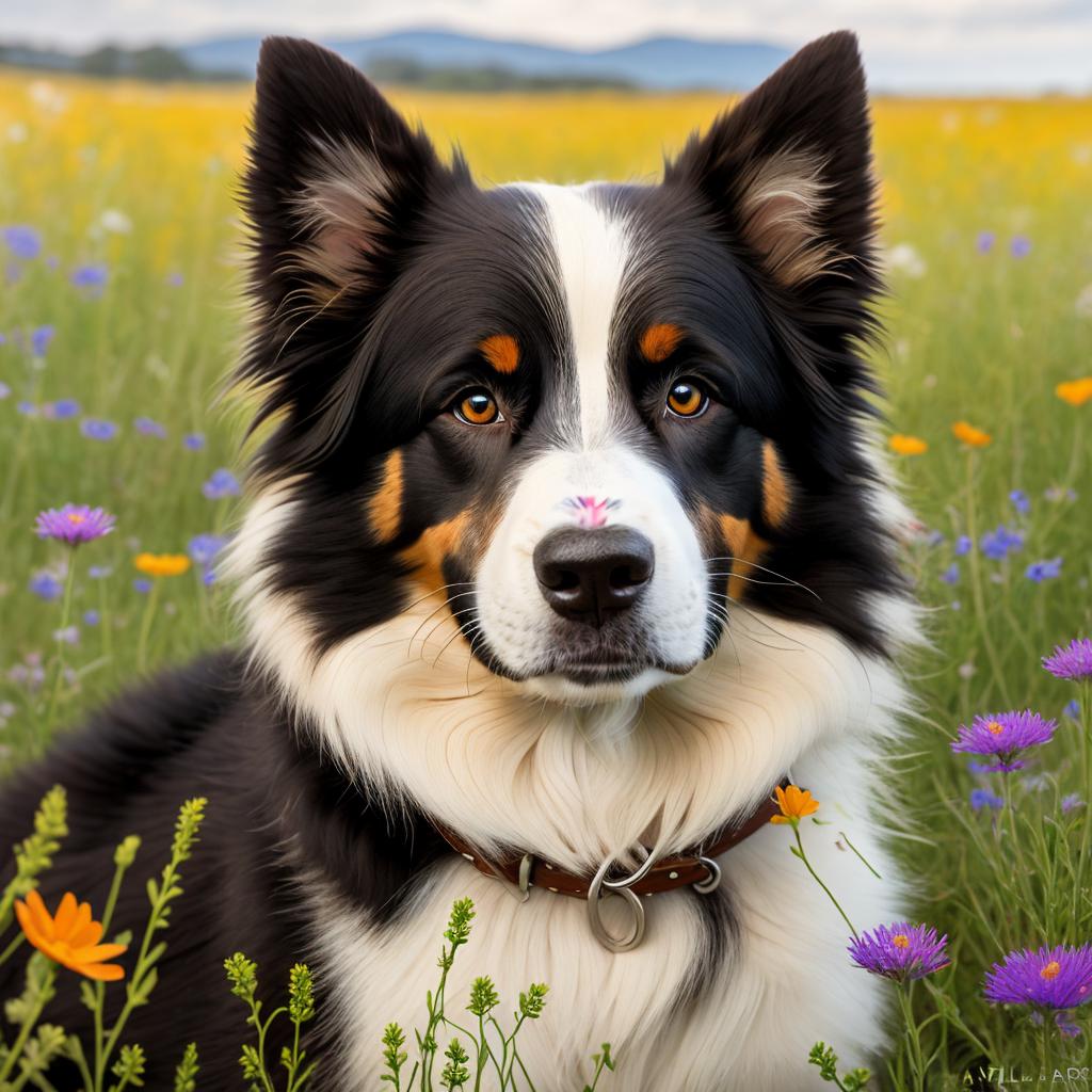 A border collie in by @ai_generated