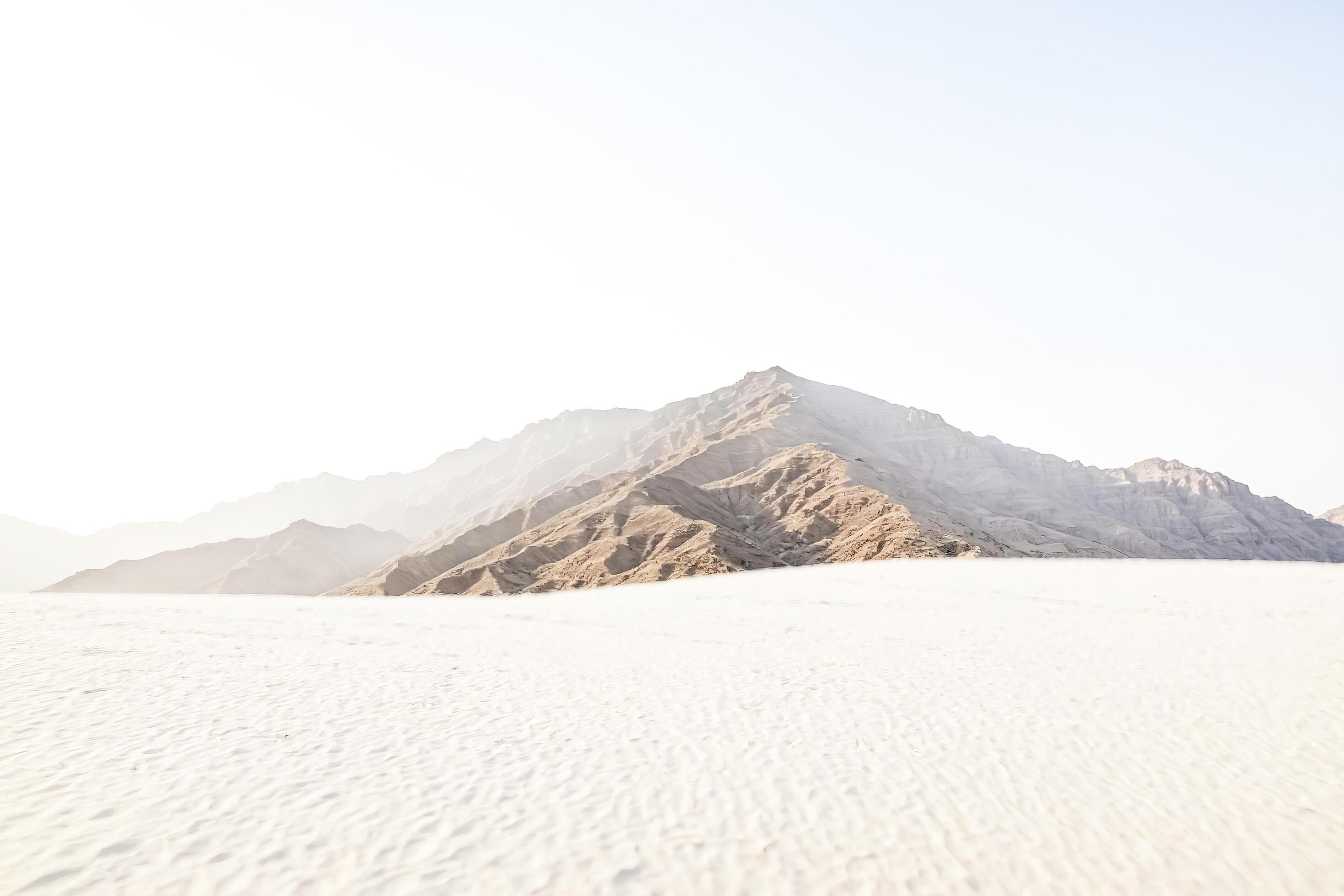 Desert Landscape with Mountain Range in the Background Stock Free