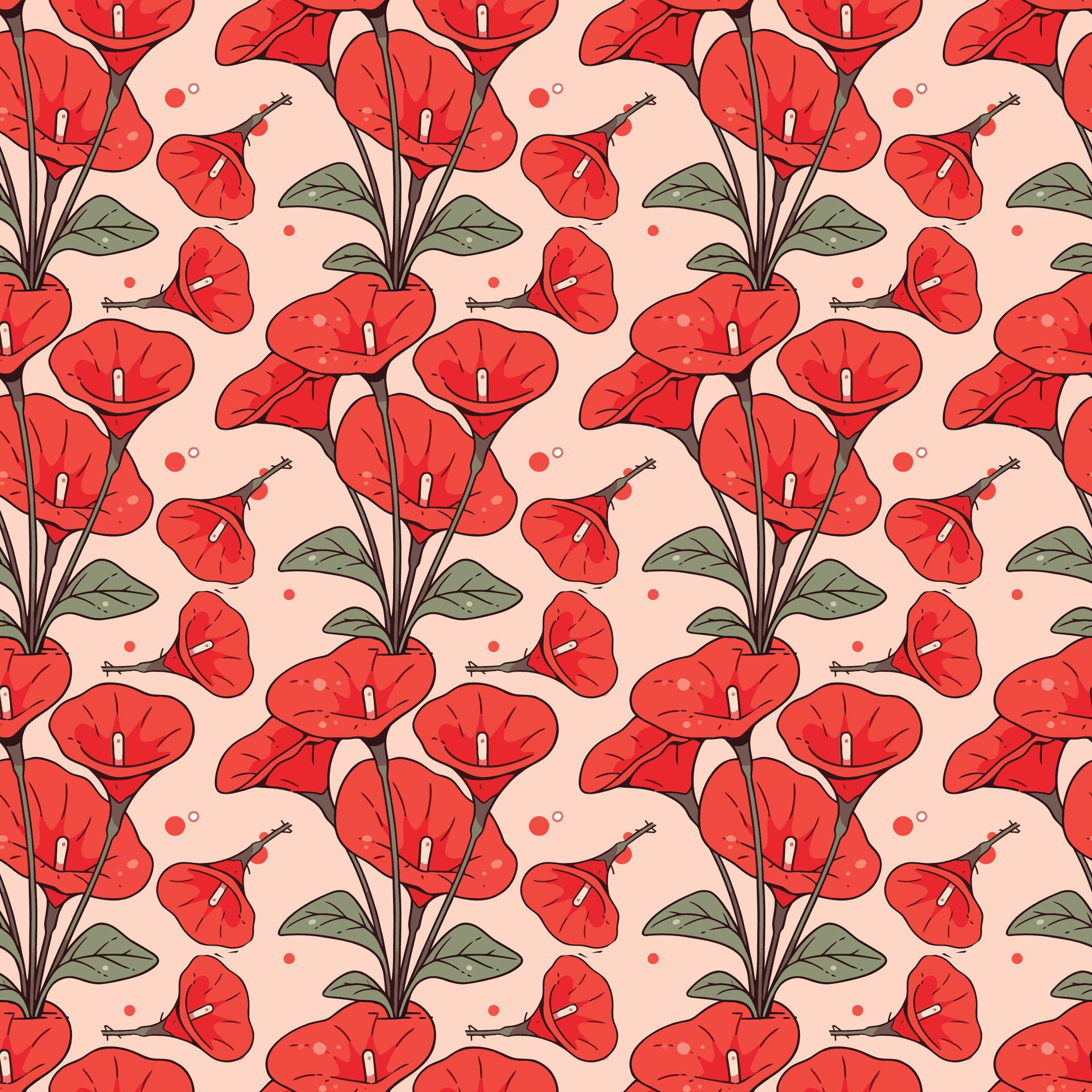 Summer Garden Seamless Pattern Design Free Vector