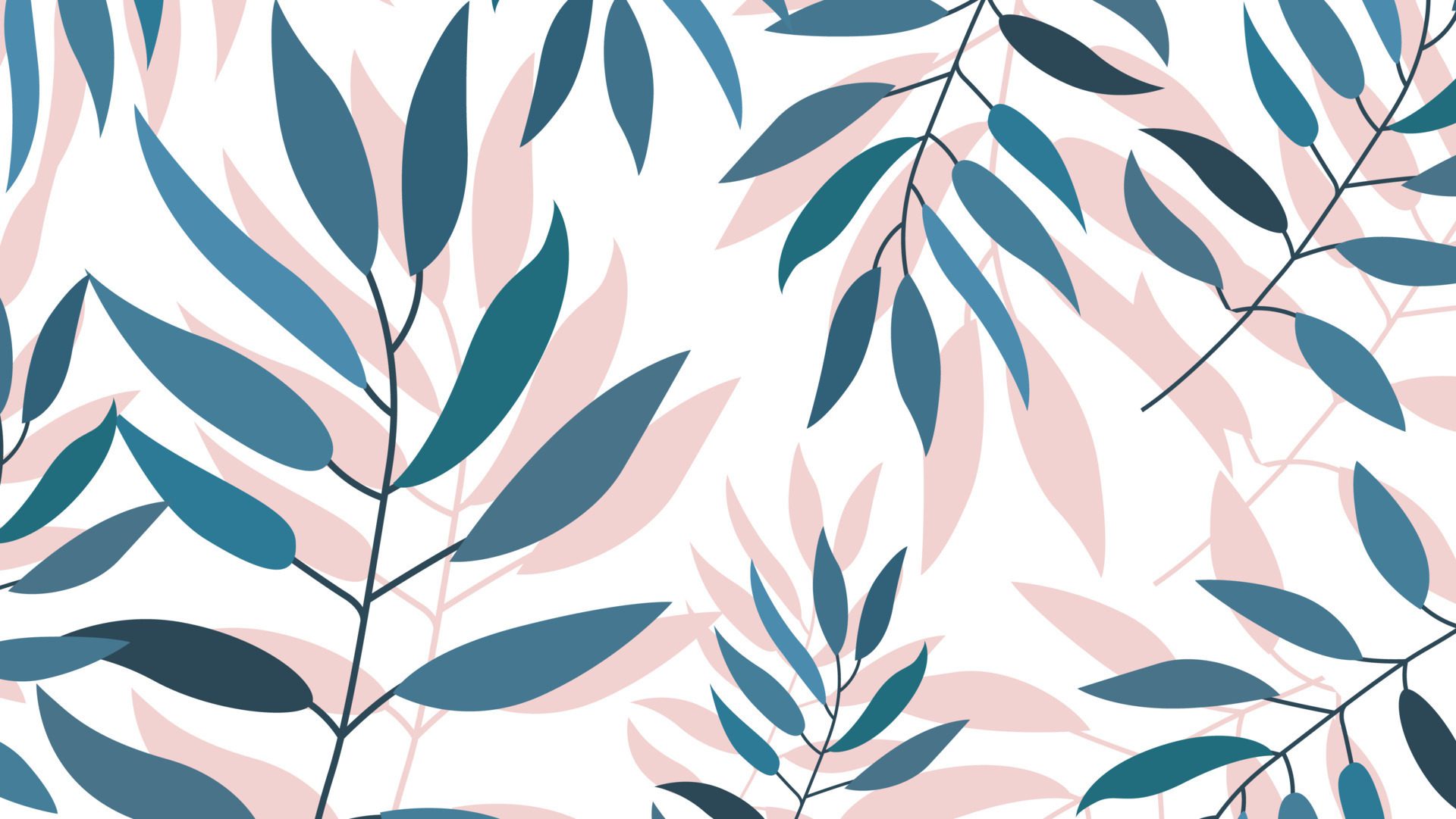 Seamless leaves pattern and white background and texture vector illustration Free Vector