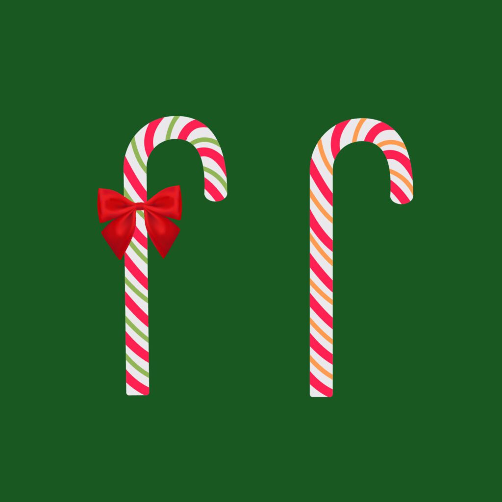 Christmas candy cane, christmas season. Greeting season. Free Vector