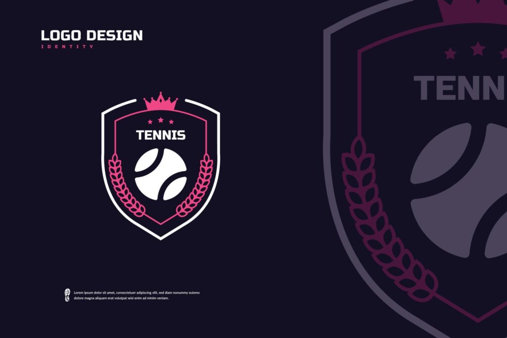 Tennis Badge Logo, Sport Team Identity. Tennis tournament design template, E-Sport badge vector illustration Stock Free