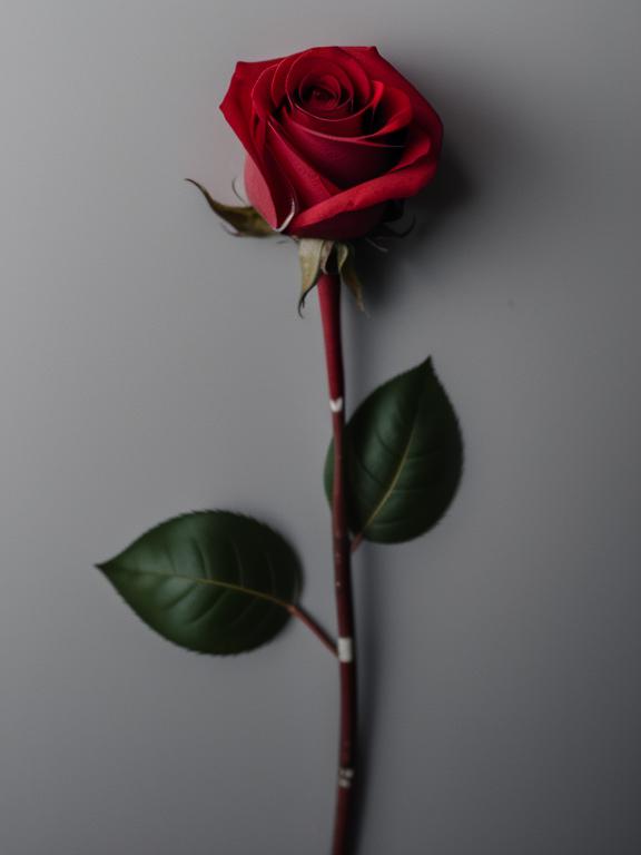 A singular red rose by @ai_generated