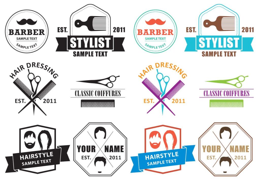 Coiffure Logos Stock Free and Free SVG