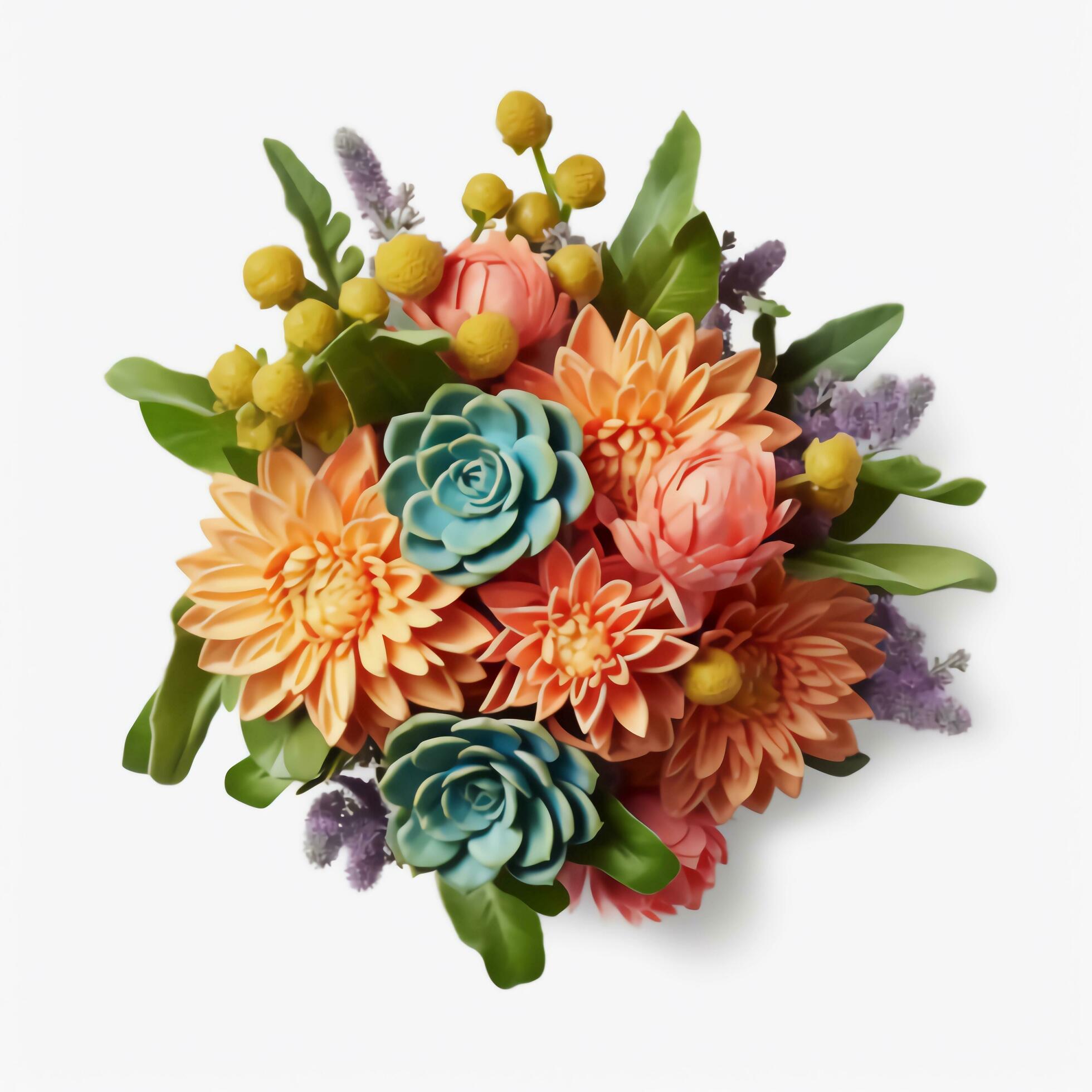 A colorful bouquet of flowers. AI Generated. Stock Free