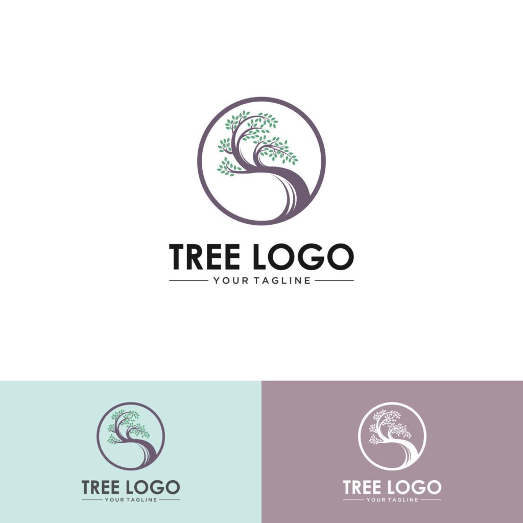 Tree vector icon. Nature trees vector illustration logo design Stock Free