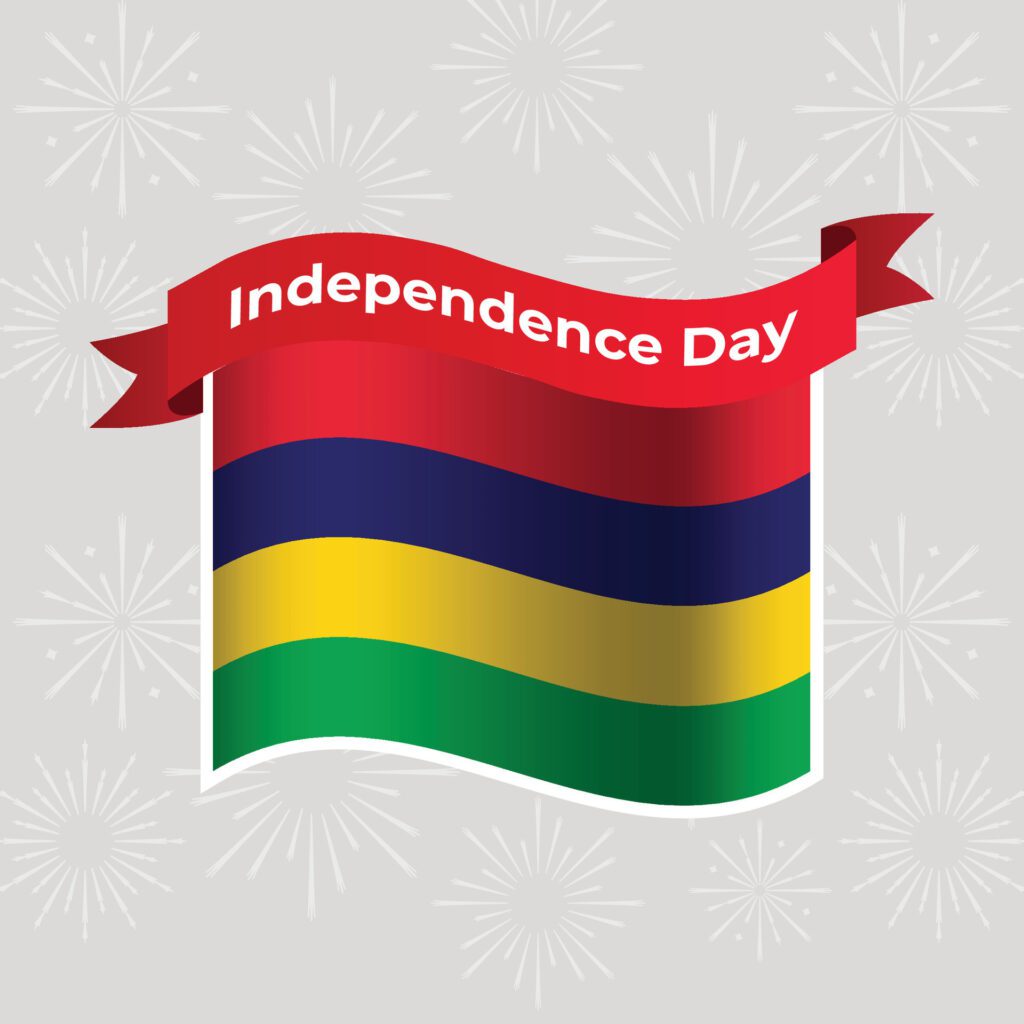 Mauritius Wavy Flag Independence Day Banner Background Free Vector