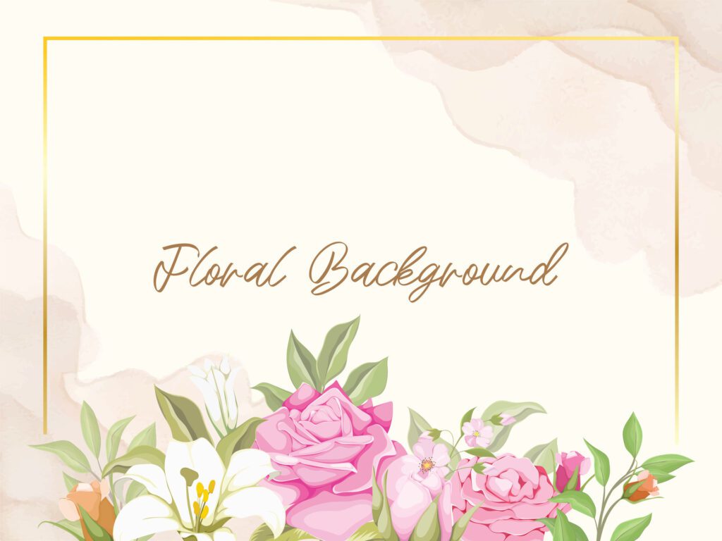 Floral Wedding Background Template Free Vector