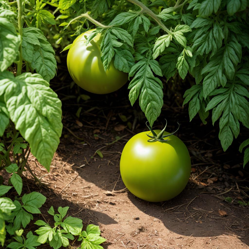 Shy tomato hiding behind by @ai_generated