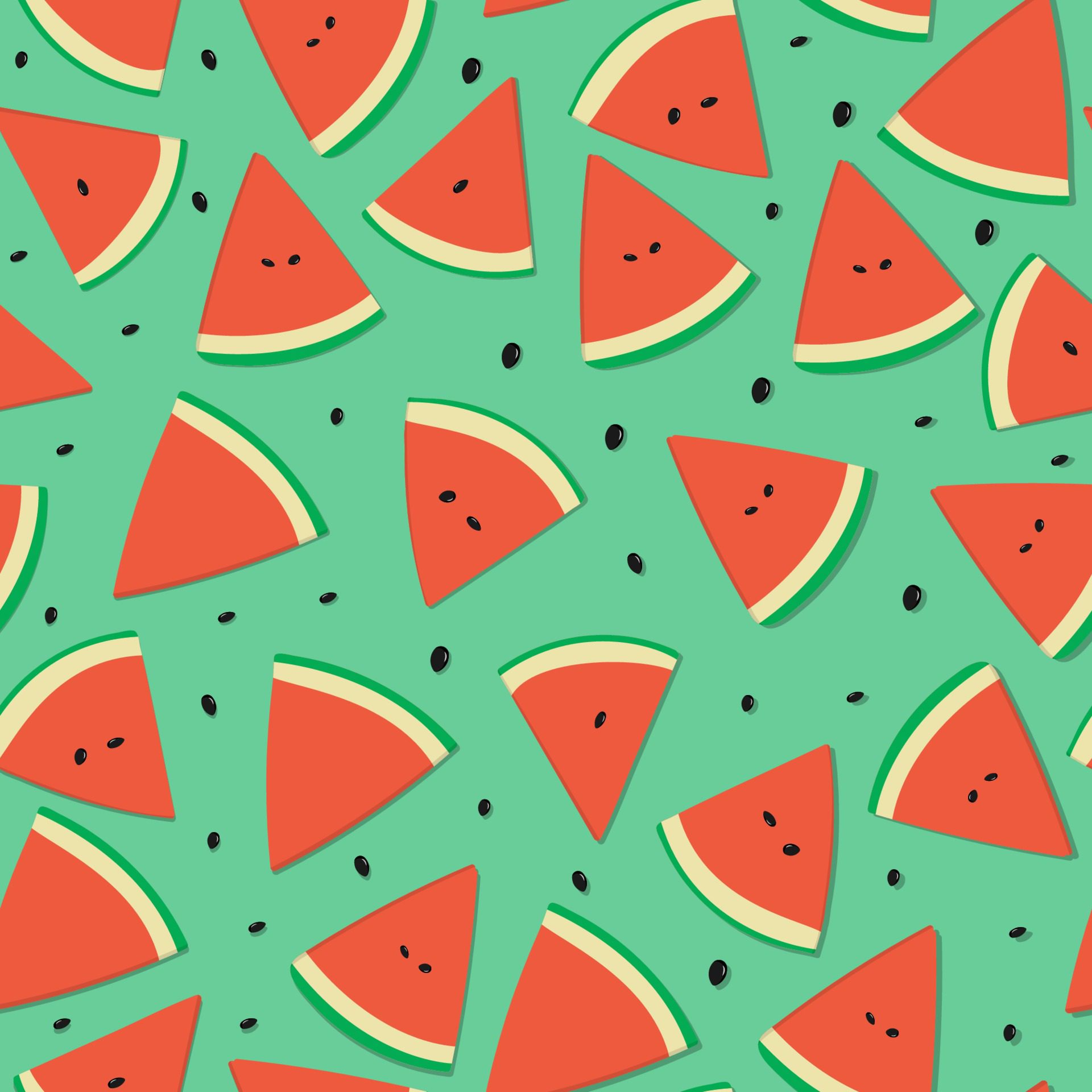 Watermelon Fruit Seamless Pattern Free Vector