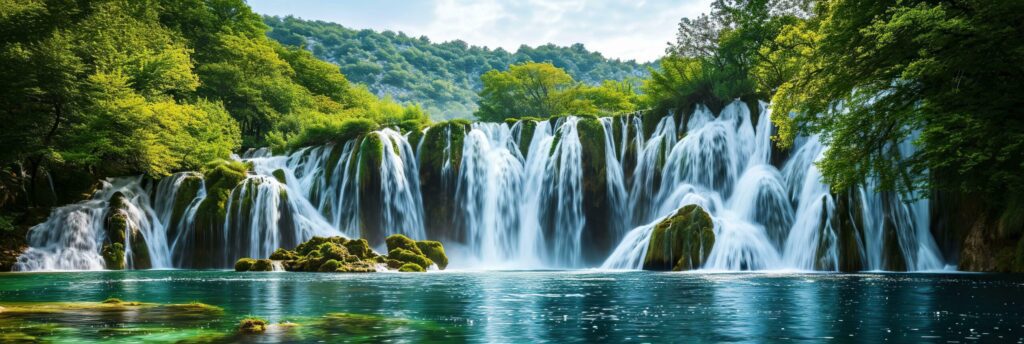 Panoramic waterfall views. Free Photo